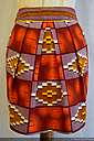 Jupe tulipe, véritable wax, violet et orange, taille et poches passepoilées, taille 38(mini jupe jupe courte jupe tulipe boule tailleur crayon wax africain ethnique ethnique orange violet jaune moderne glamour féminin féminine)